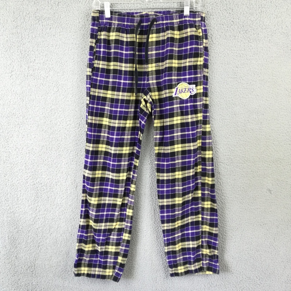 L.A. Lakers Gap Mens Lounge Pajama Pants x NBA Basketball Purple Plaid Flannel S